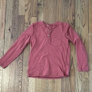 Mini Boden Long Sleeve Henley Shirt - burnt orange